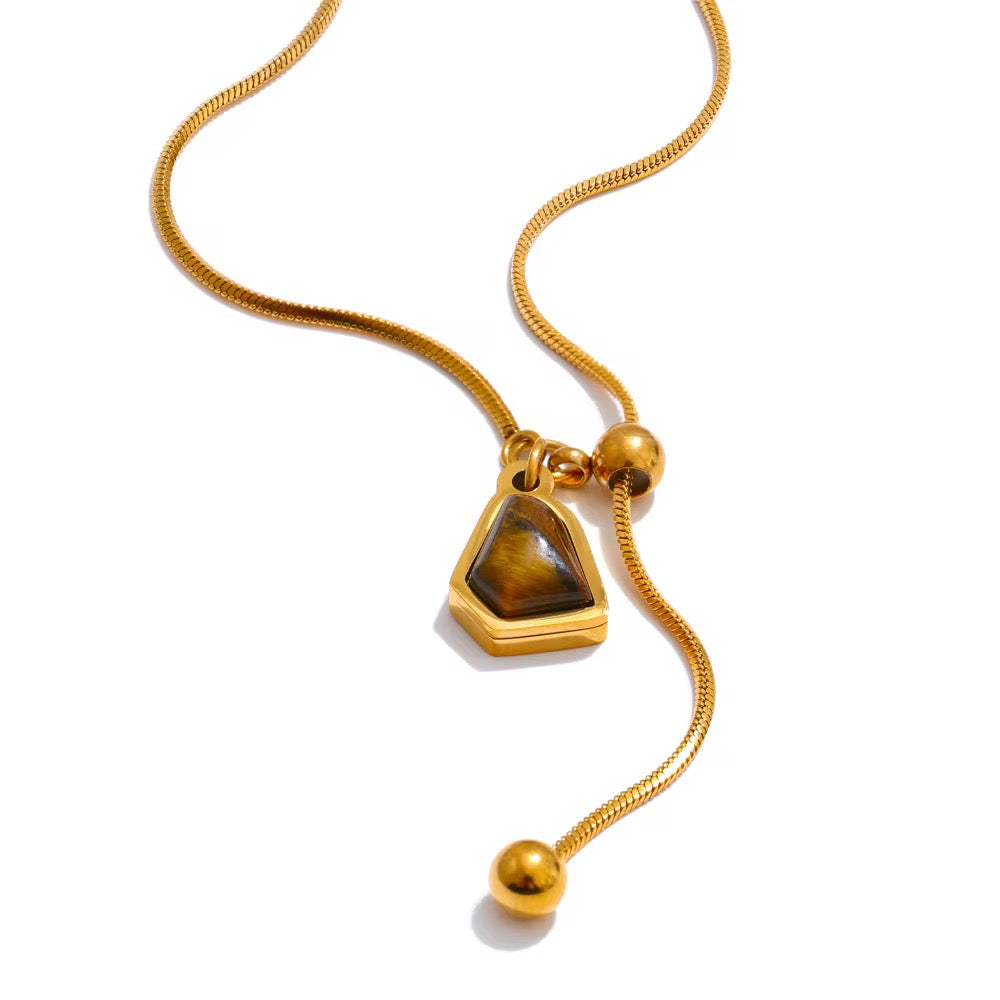 Tiger Stone Pendant Necklace