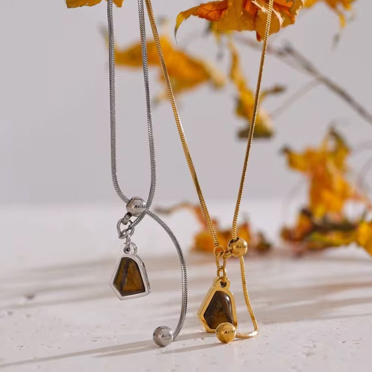 Tiger Stone Pendant Necklace