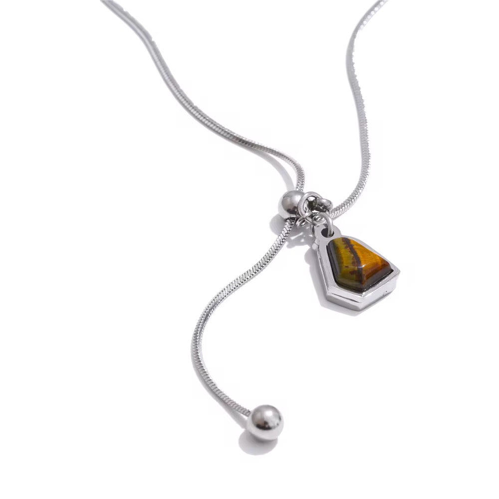 Tiger Stone Pendant Necklace
