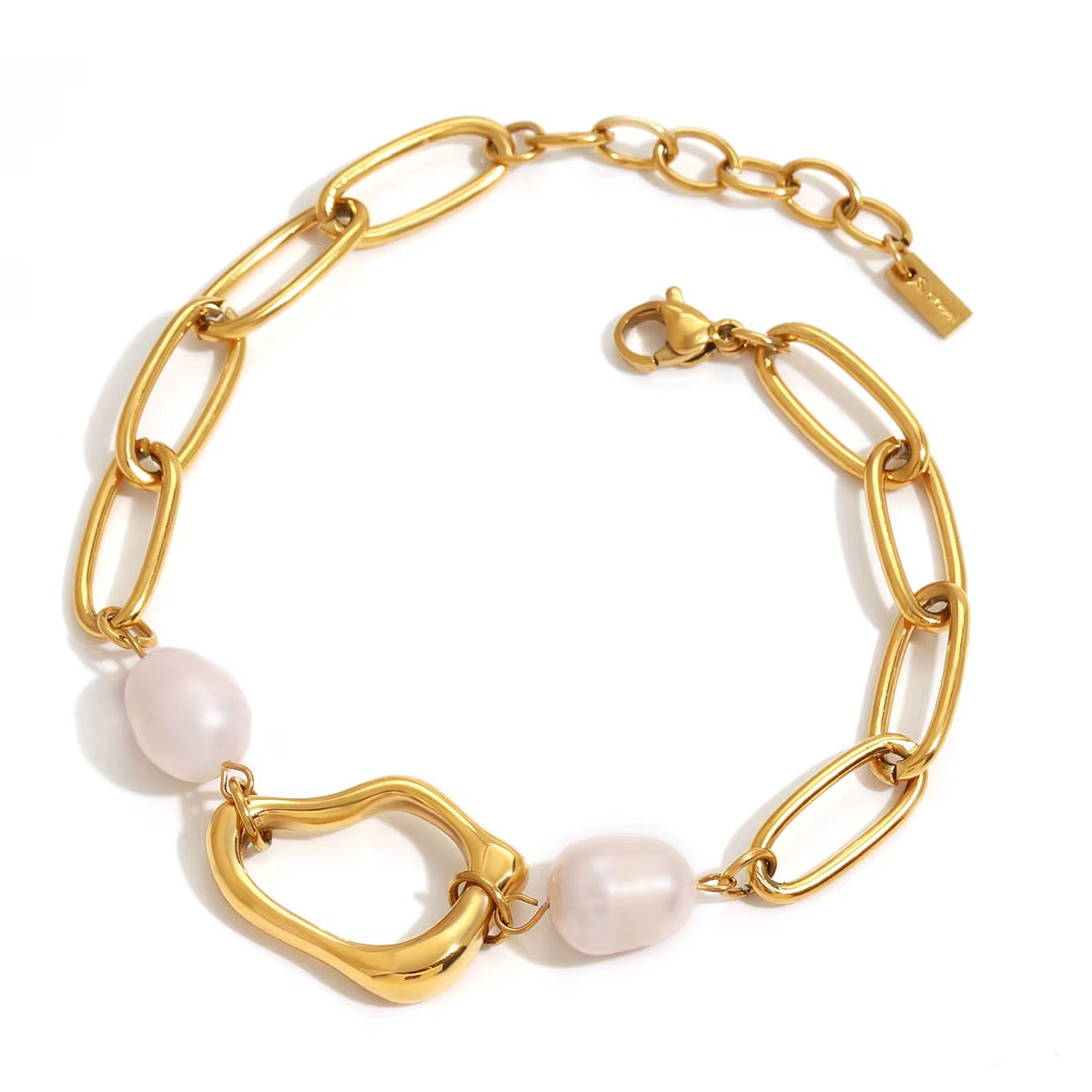 Women Irregular Hollow Pearl Bracelet