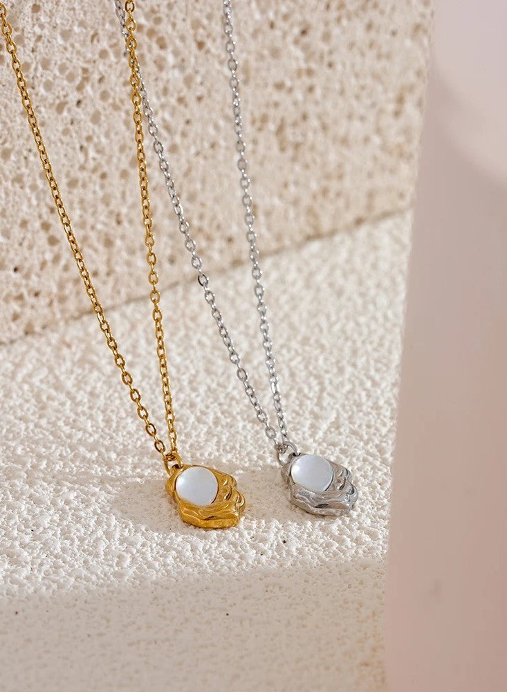 Natural Stone Cast Geometric Necklace
