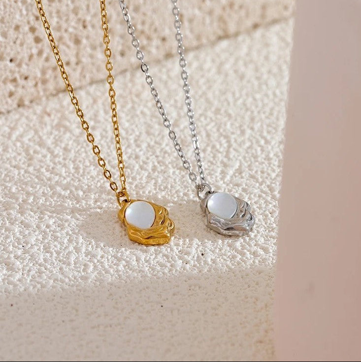 Natural Stone Cast Geometric Necklace