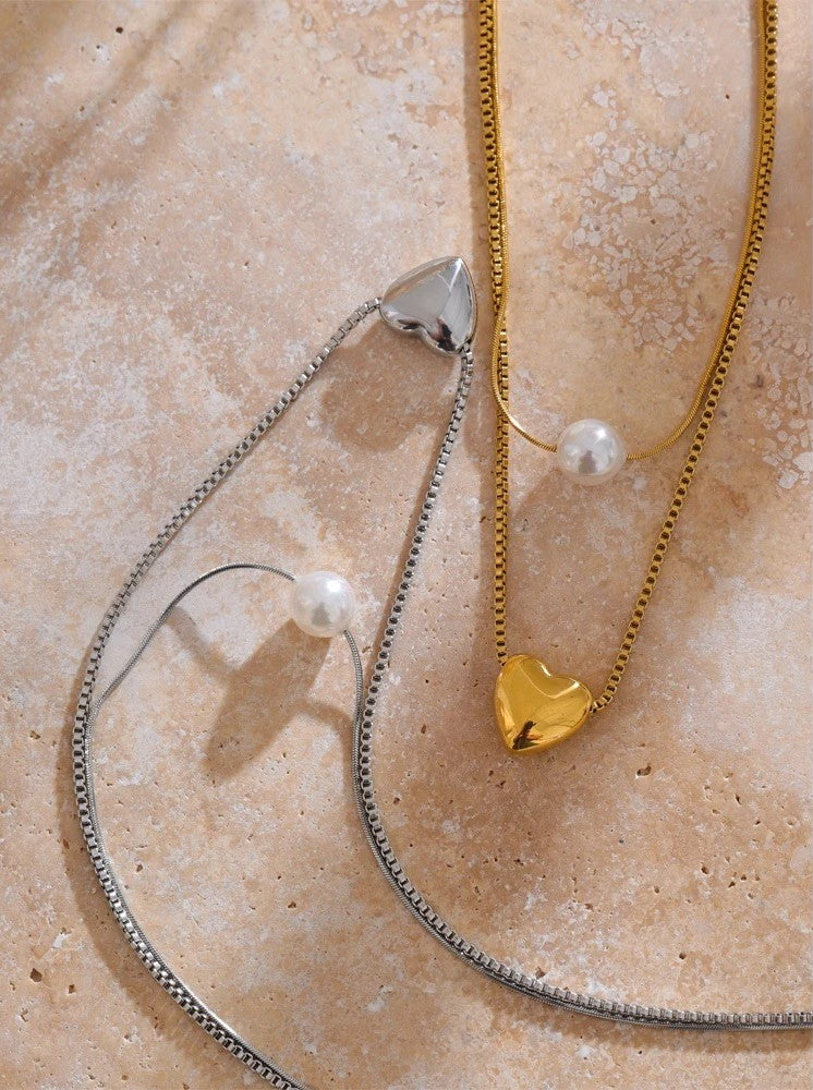 Double Layer Heart Pendant Necklace