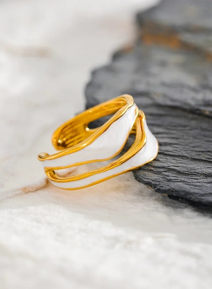 White Enamel Ring