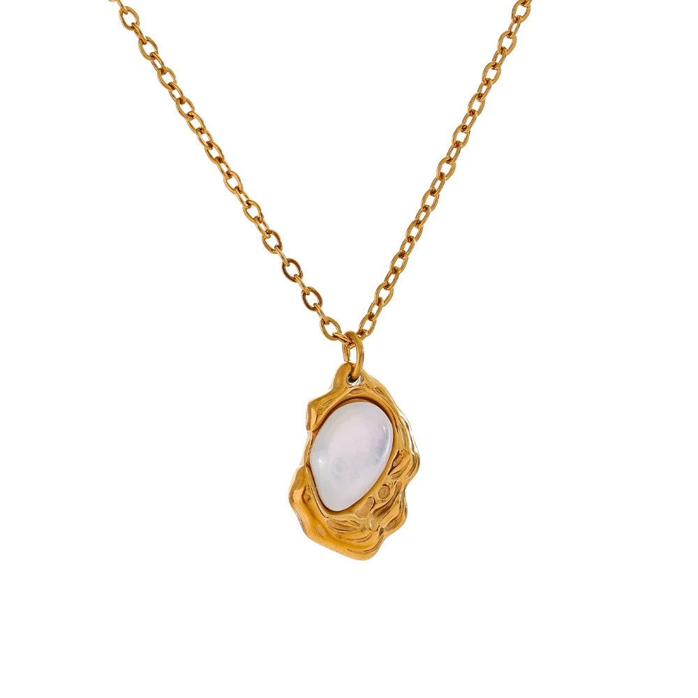 Natural Stone Cast Geometric Necklace