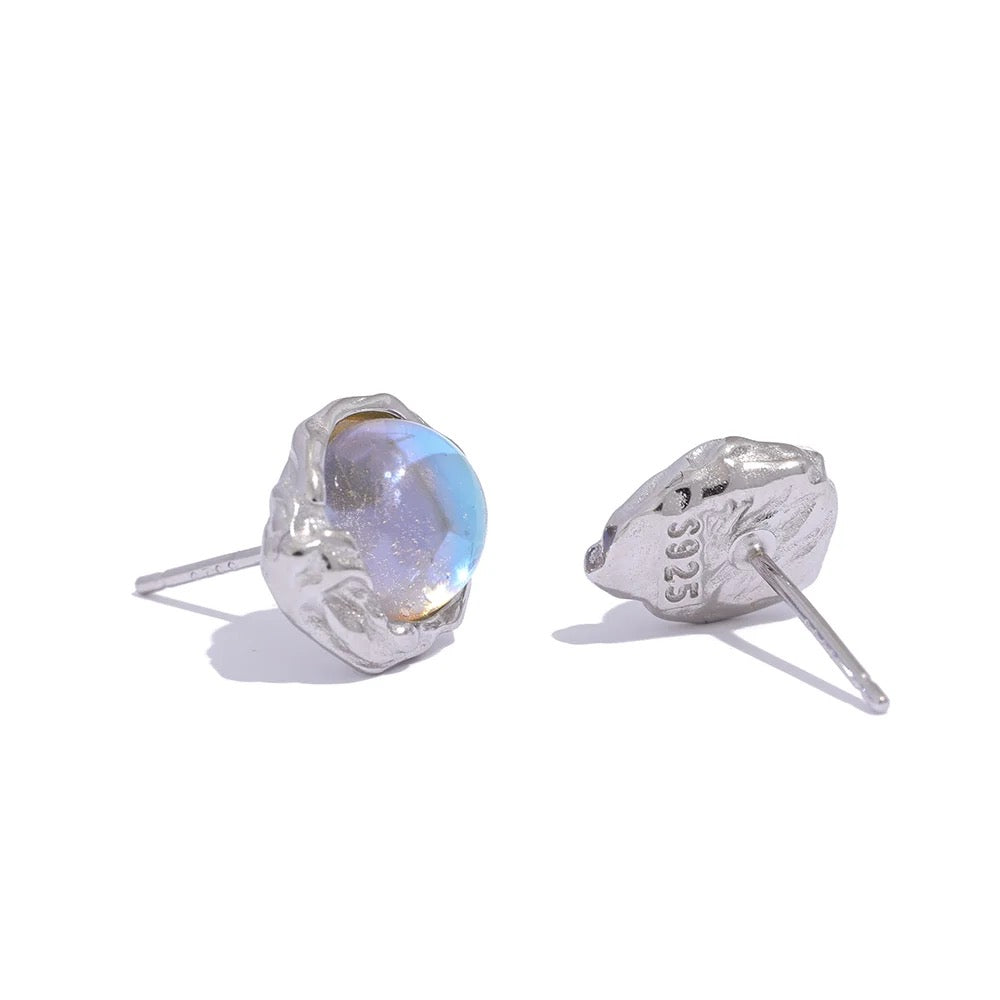 Moonstone Asymmetric Dainty Earring