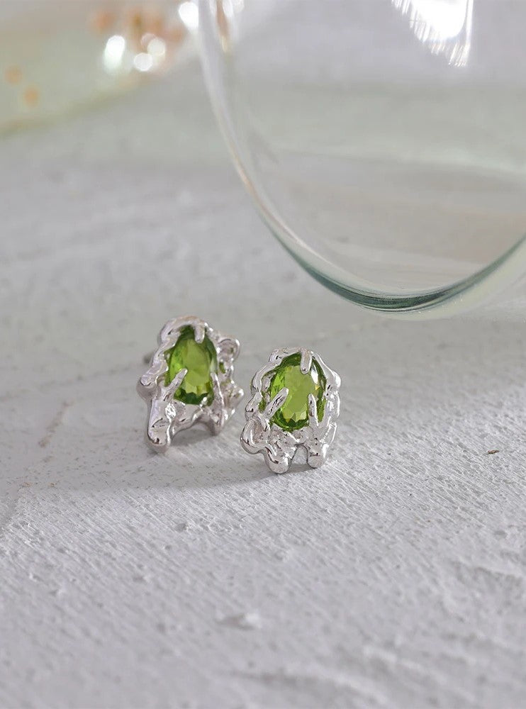 Green Zirconia Dainty Earring