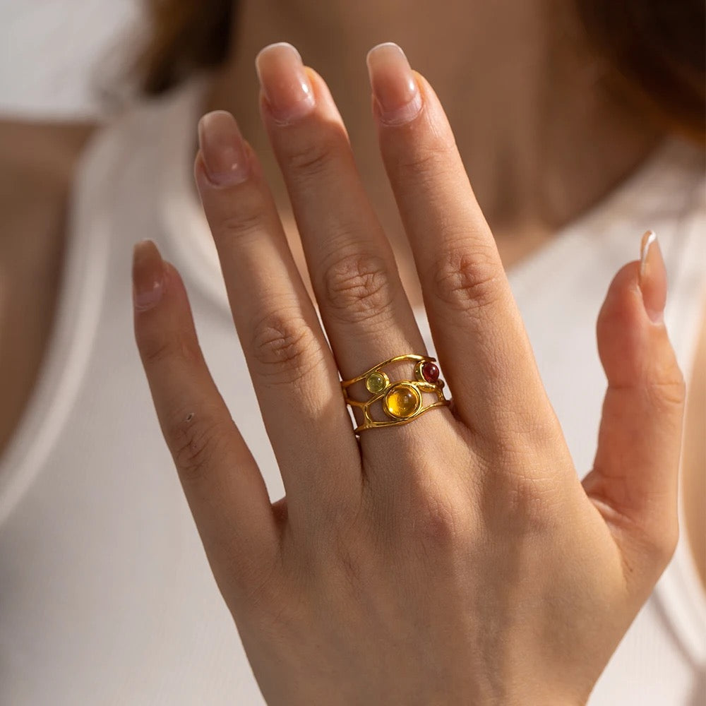 Irregular Birth Stone Ring