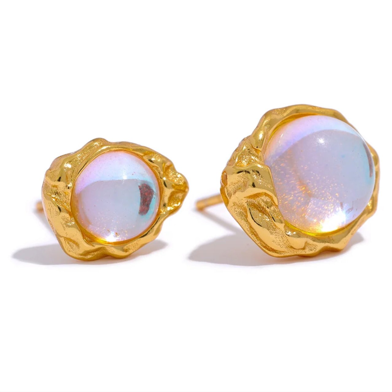 Moonstone Asymmetric Dainty Earring