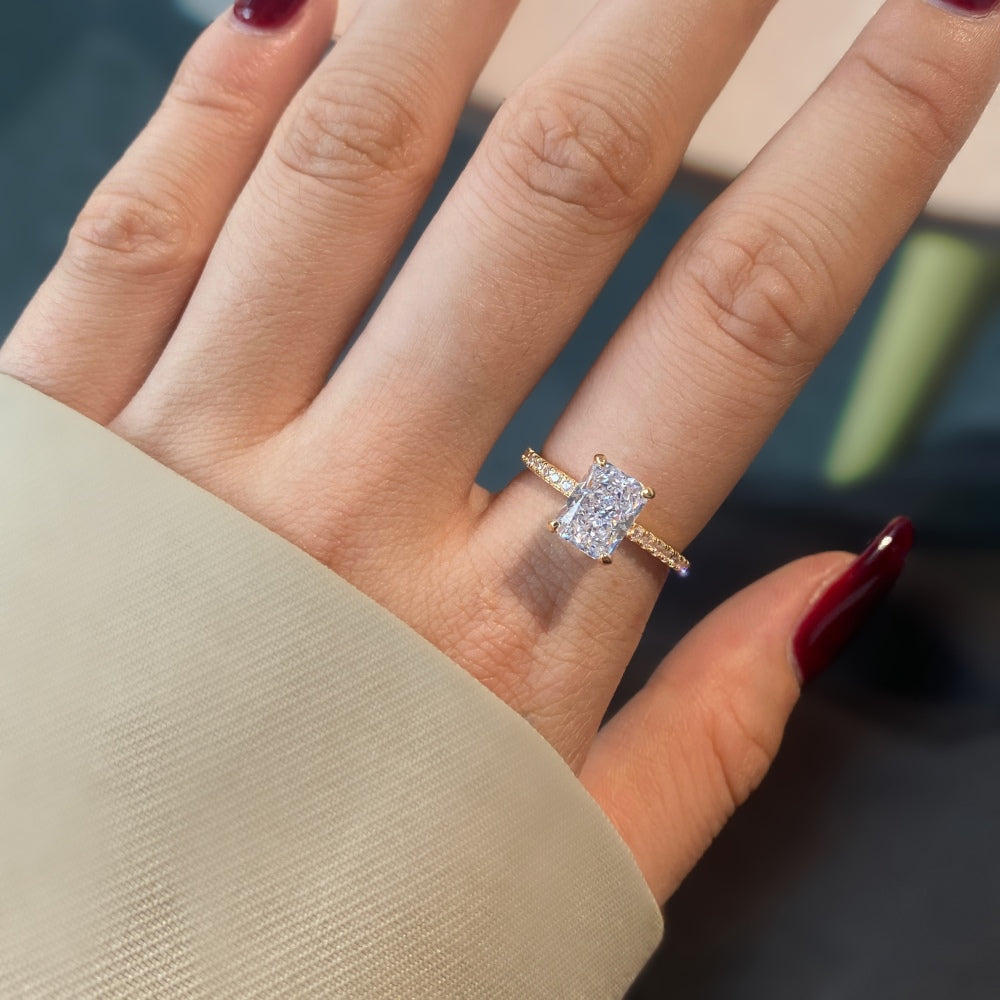 2.0ct Sterling Silver Radiant Cut - Kira Ring