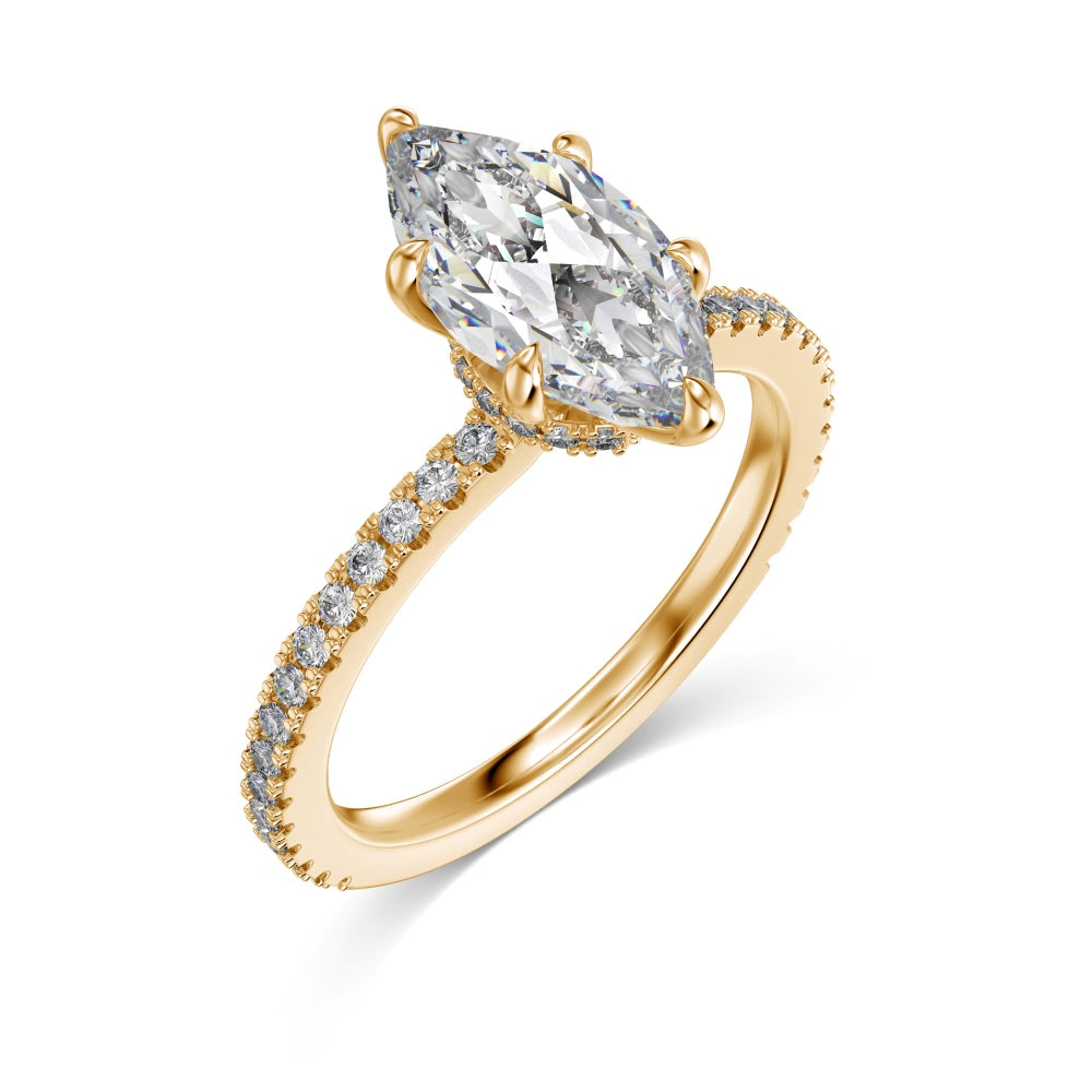 1.5ct Sterling Silver Marquise Cut - Gold