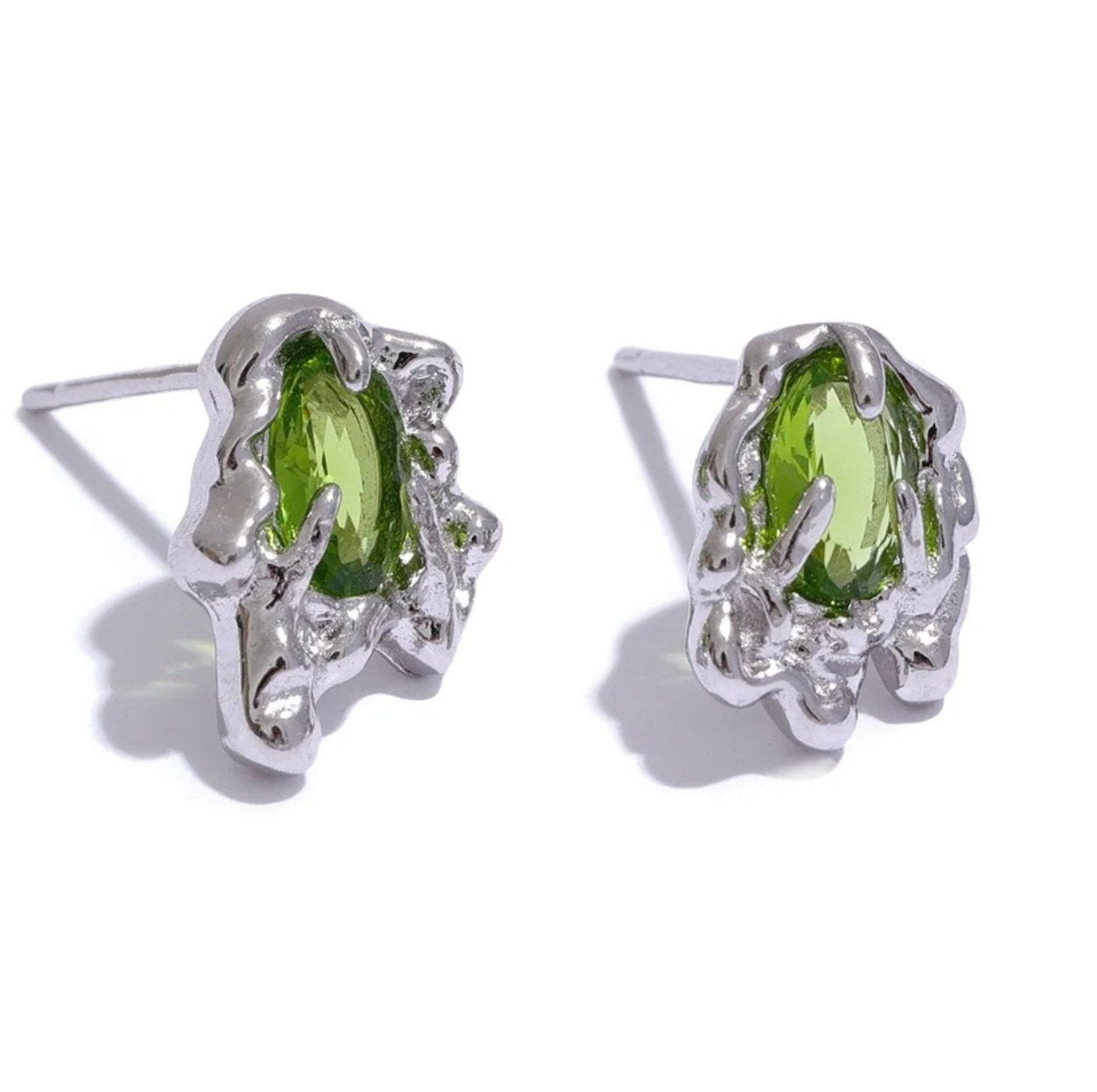 Green Zirconia Dainty Earring