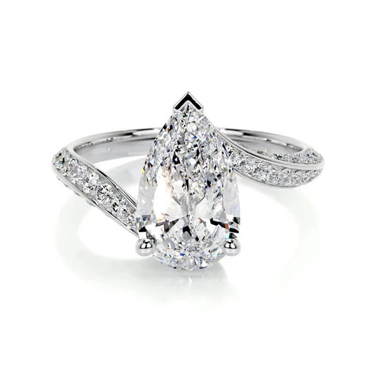 2.0ct Sterling Silver Pear Swirl Ring