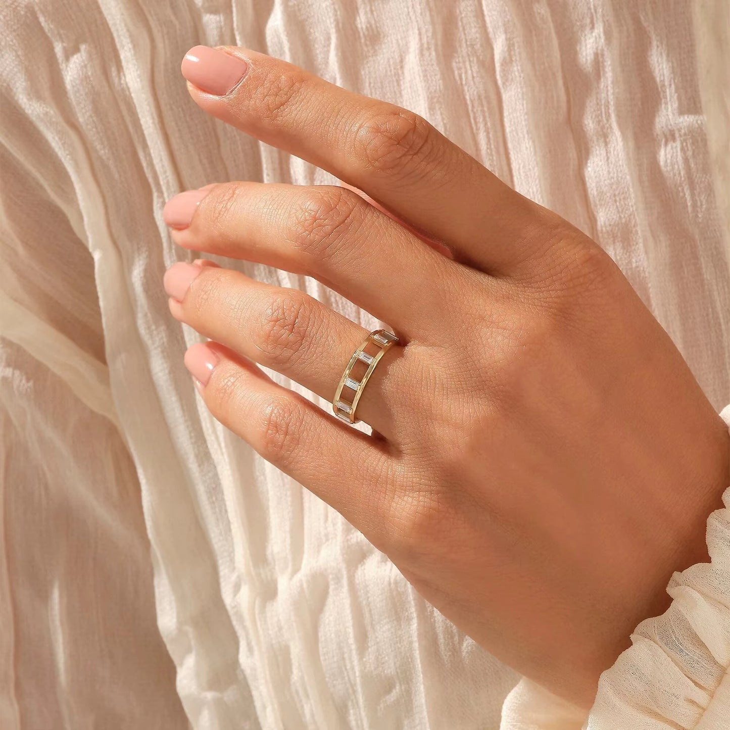 Hollow Baguette Eternity Ring