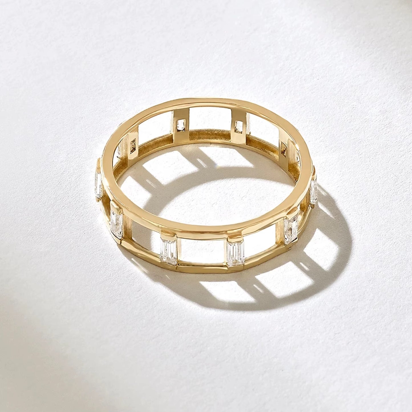 Hollow Baguette Eternity Ring