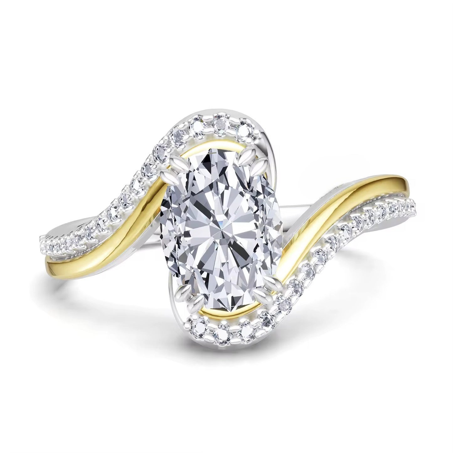 2.0ct Sterling Silver - Oval Cut Ring