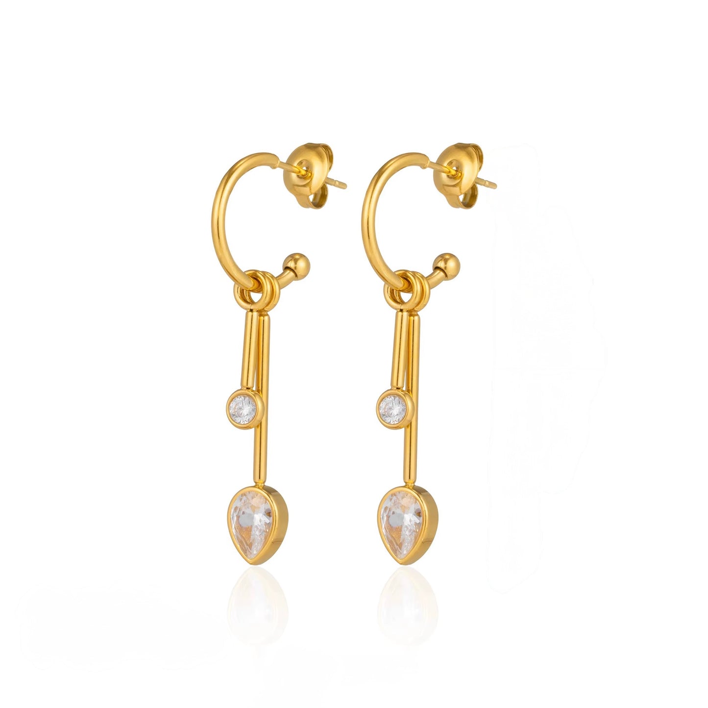 Zirconia Detachable Tassel Earring