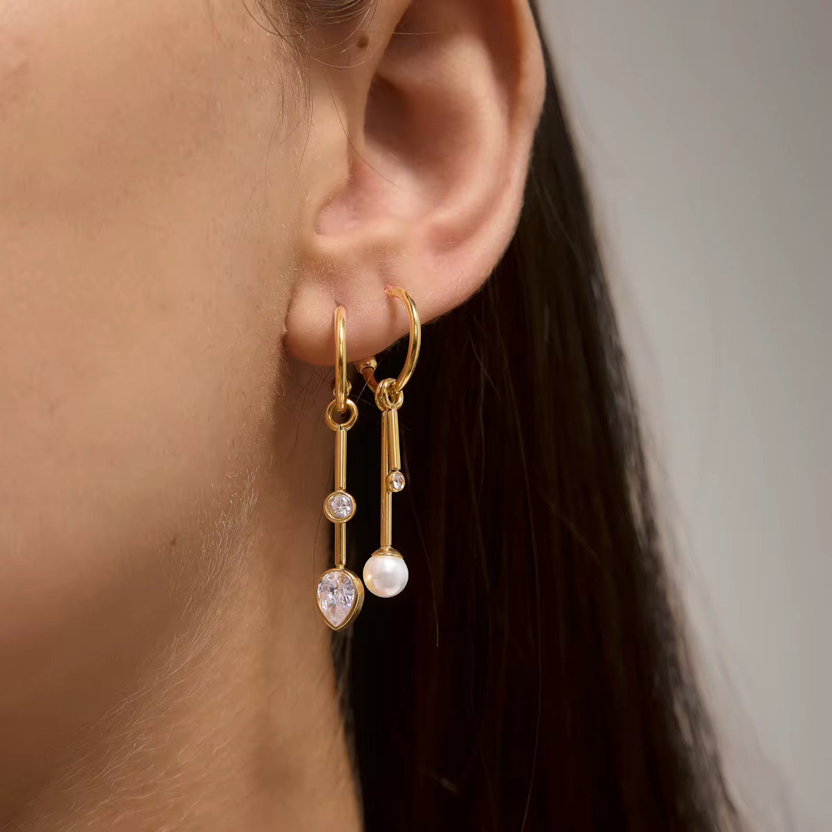 Zirconia Detachable Tassel Earring