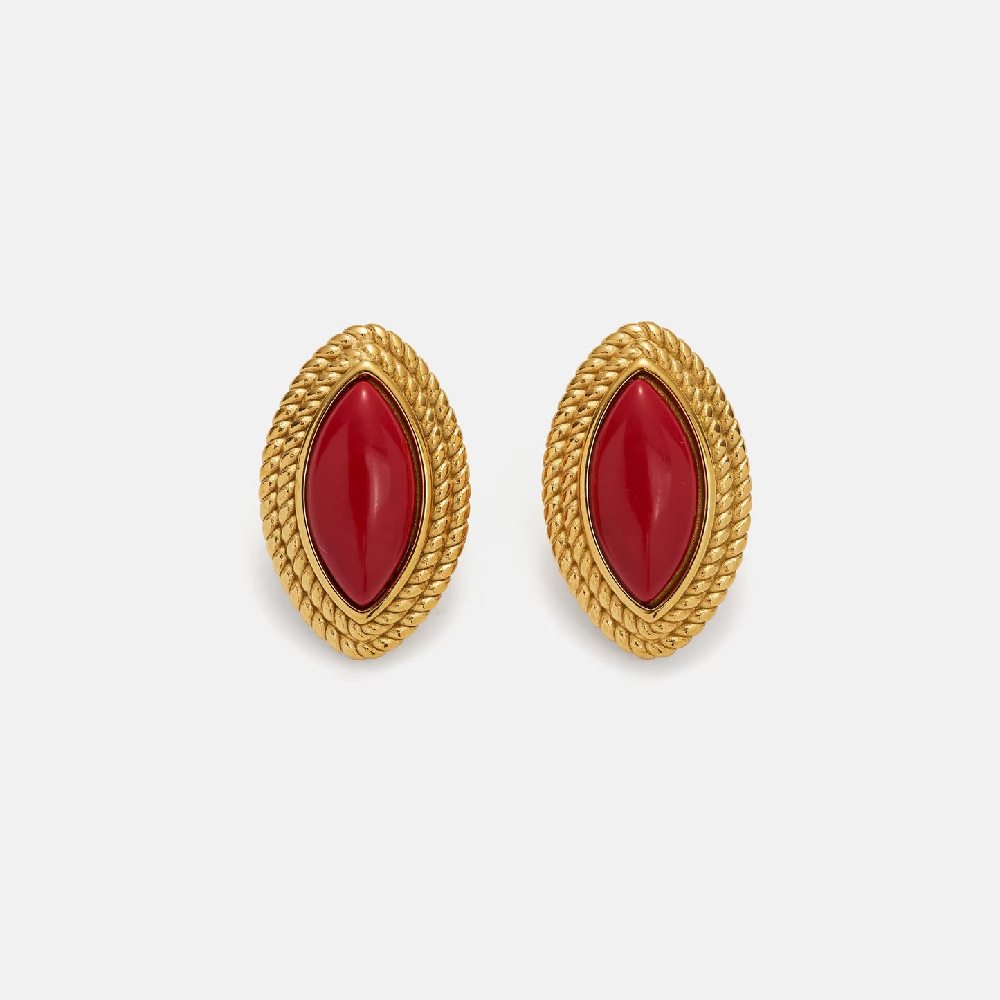 Vintage Enamel - Oval Earring