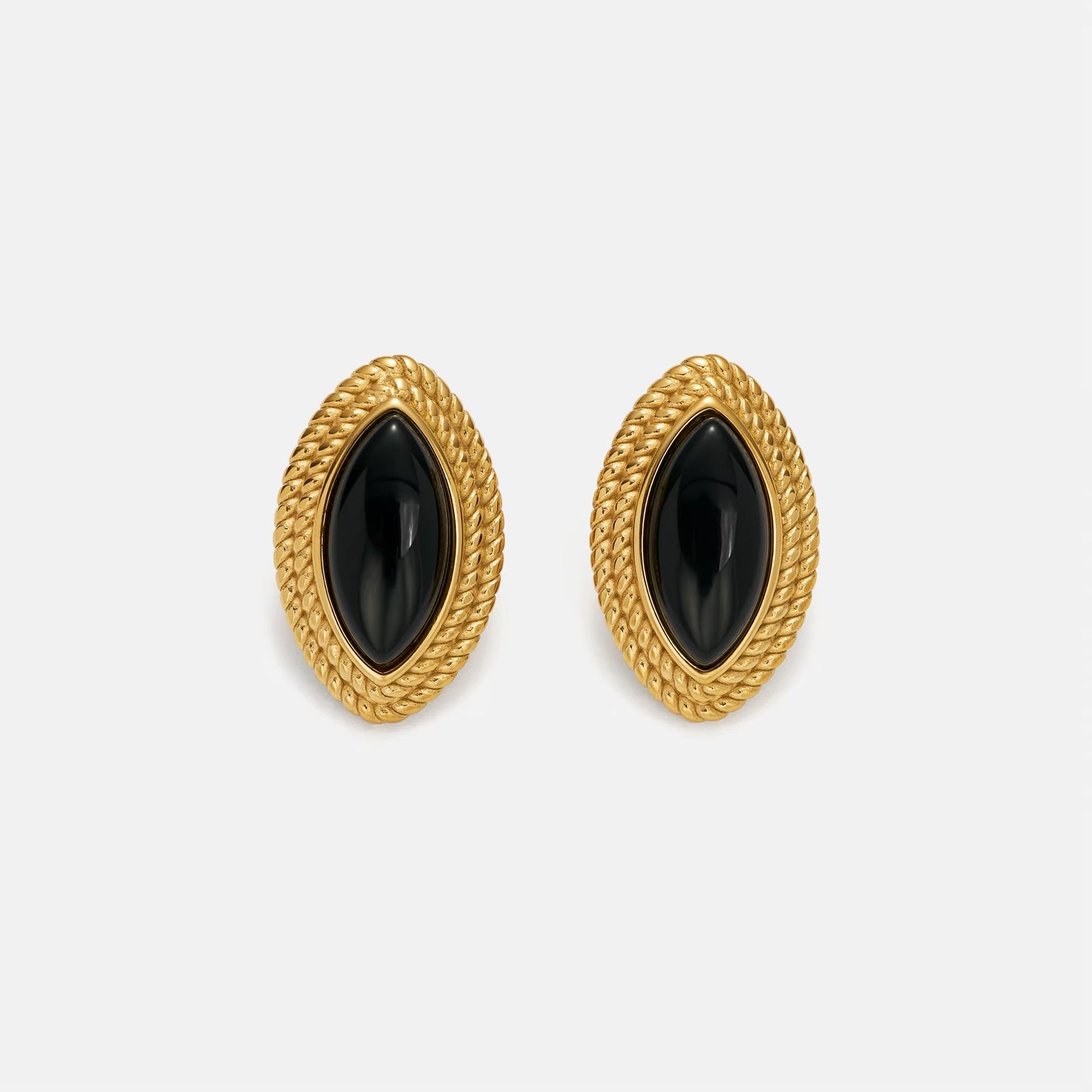 Vintage Enamel - Oval Earring