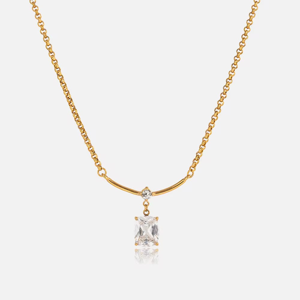 Zirconia Square Necklace