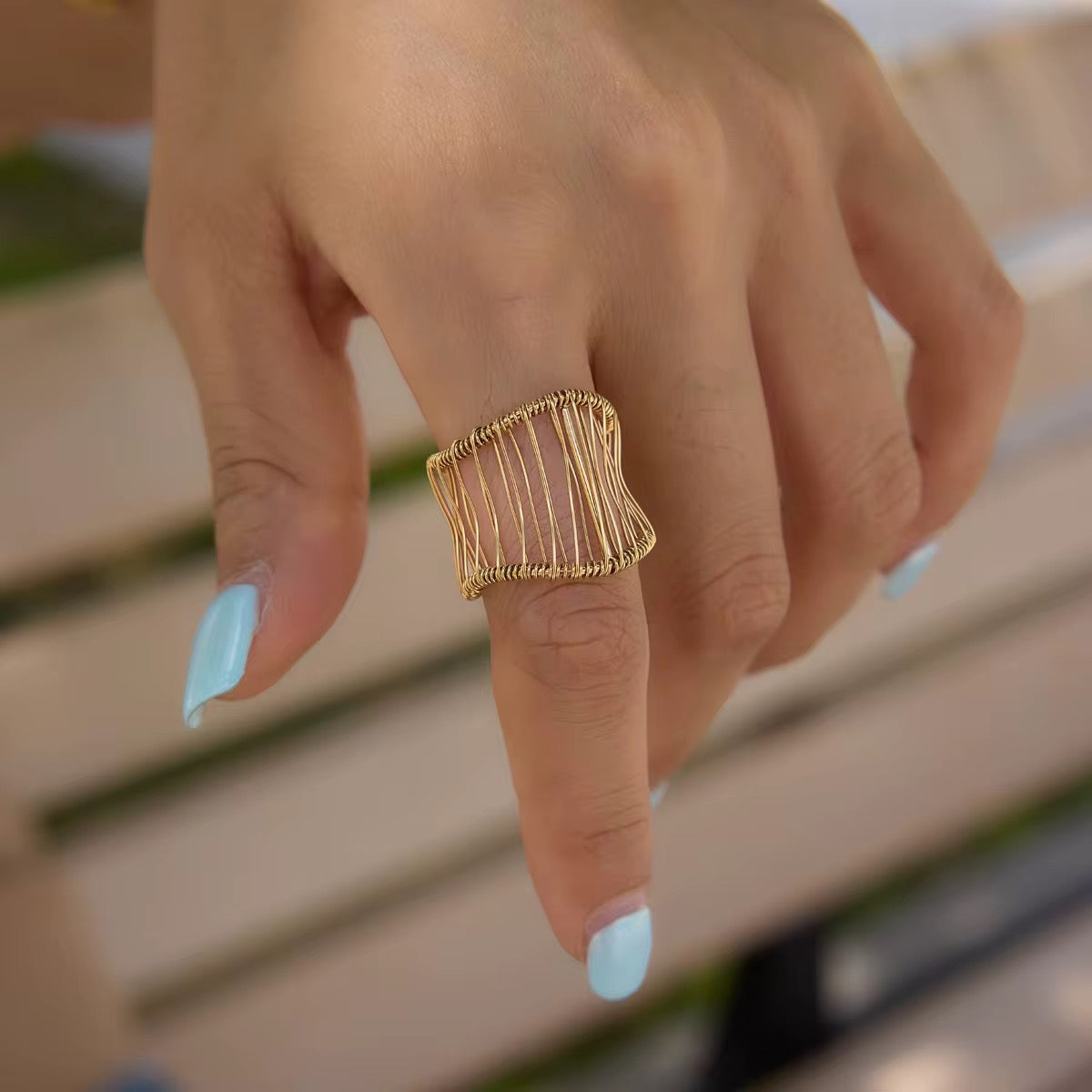 Hollow Wire Open Ring