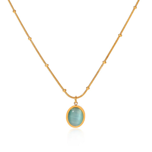 Blue Natual Stone Pendant Necklace