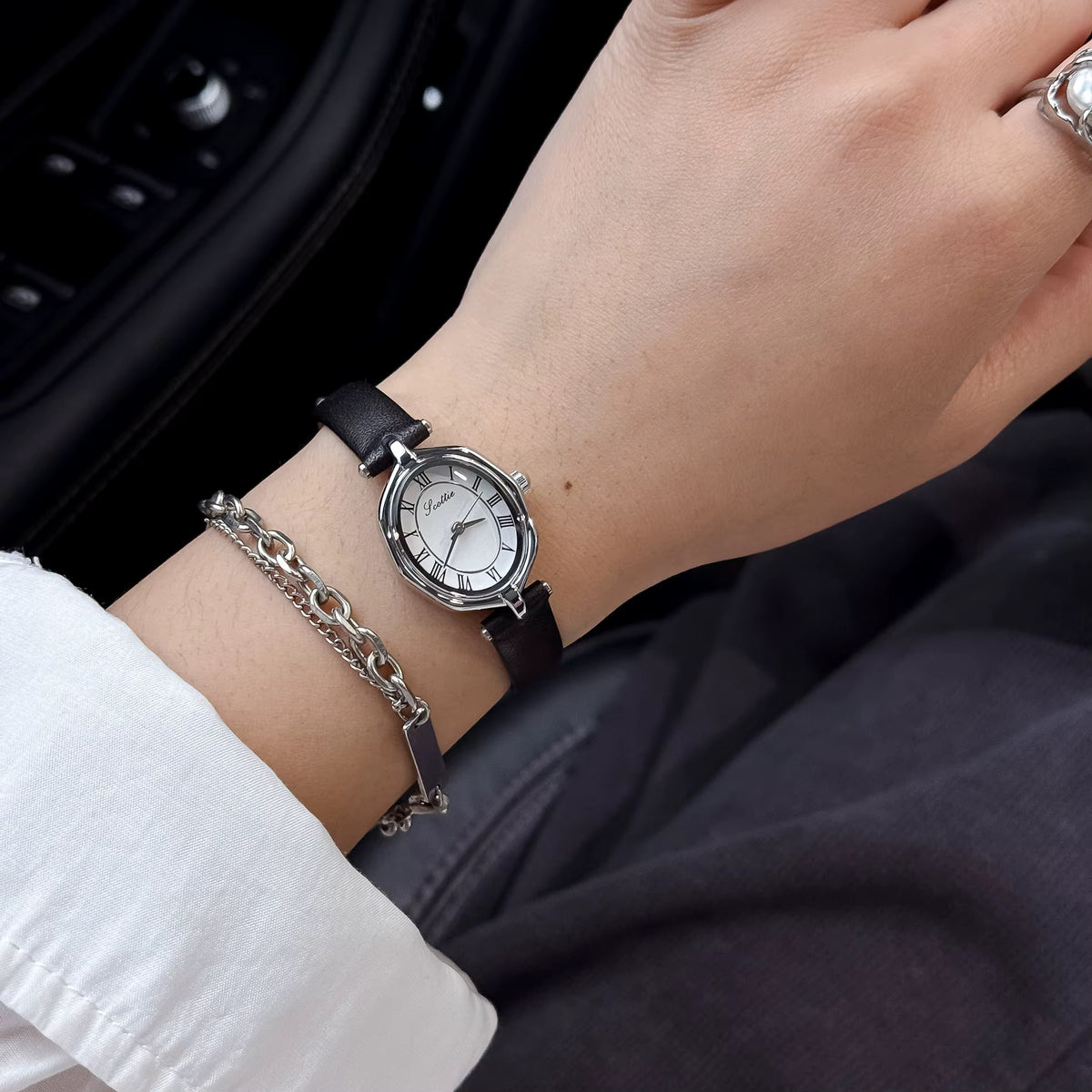 Women Leather Octagon Watch - 26.5mm