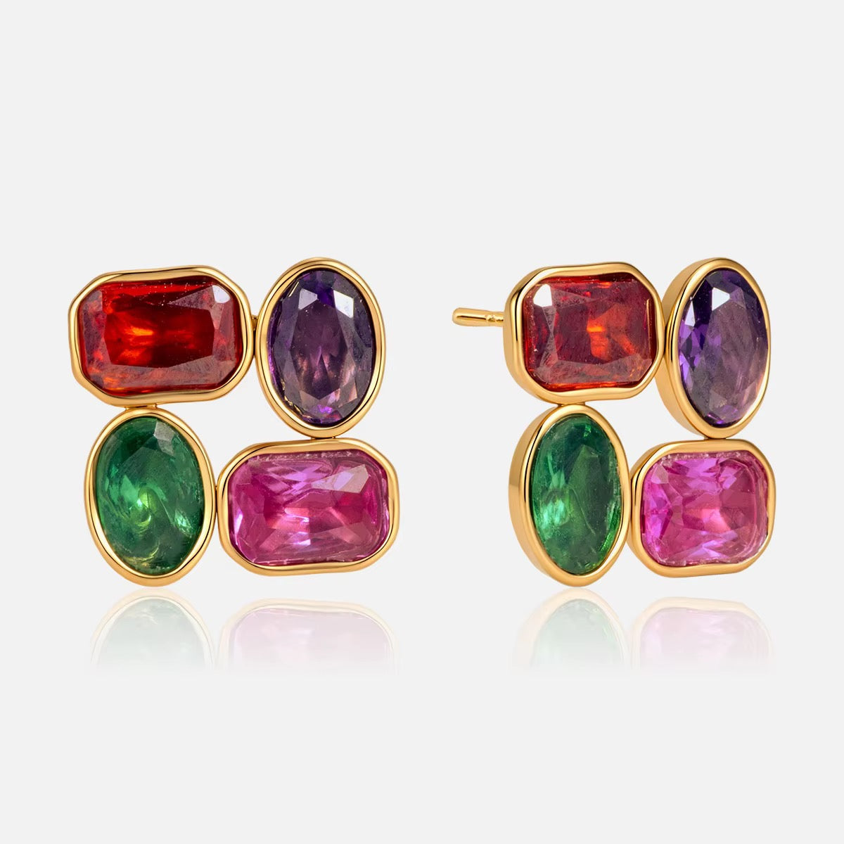 Zircon Colorful Stud Earrings
