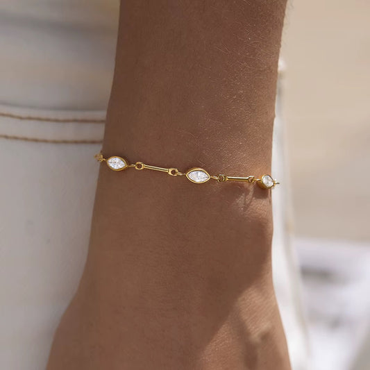 Marquise Stone Dainty Bracelet