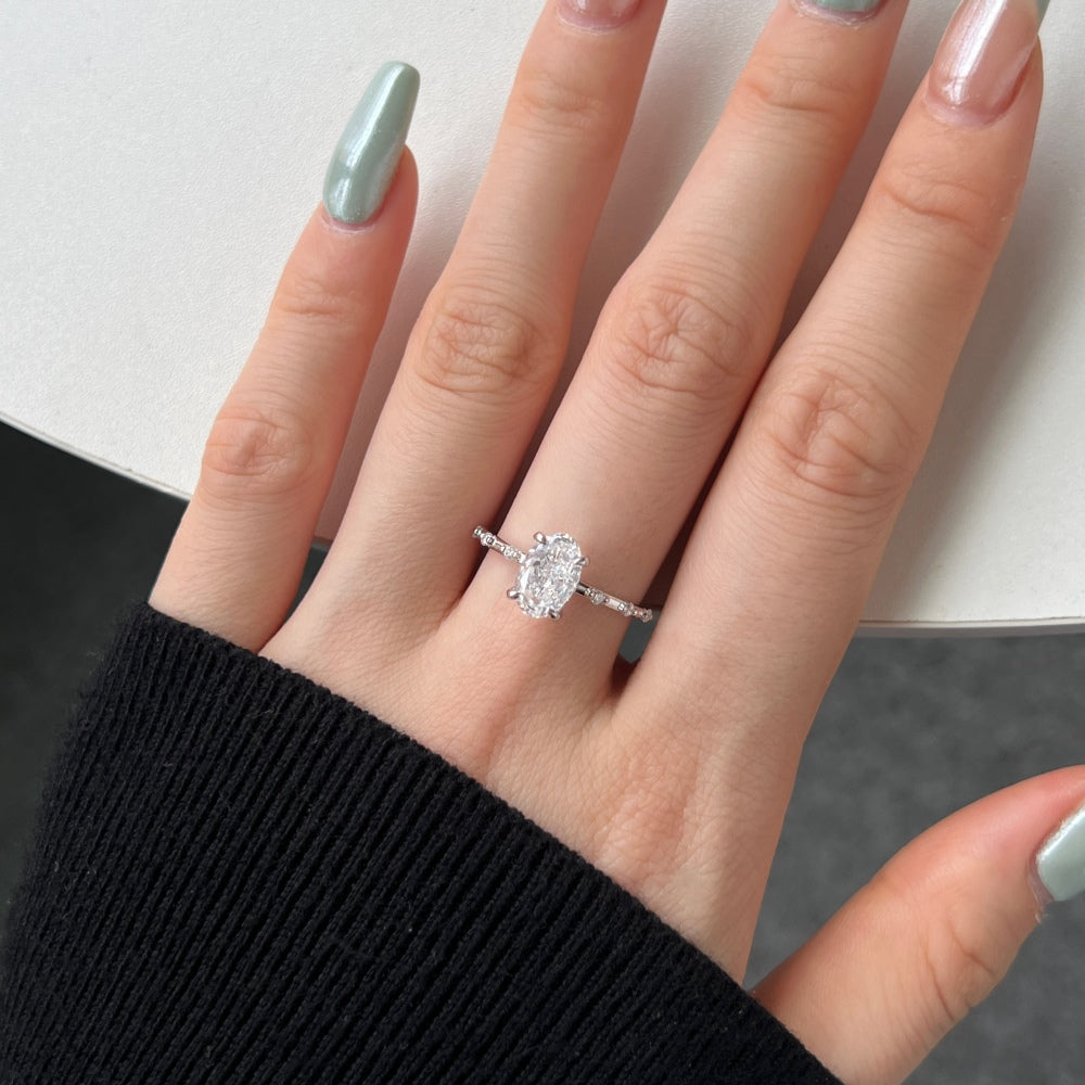 1.5ct Sterling Silver Radiant Cut - Talia Ring