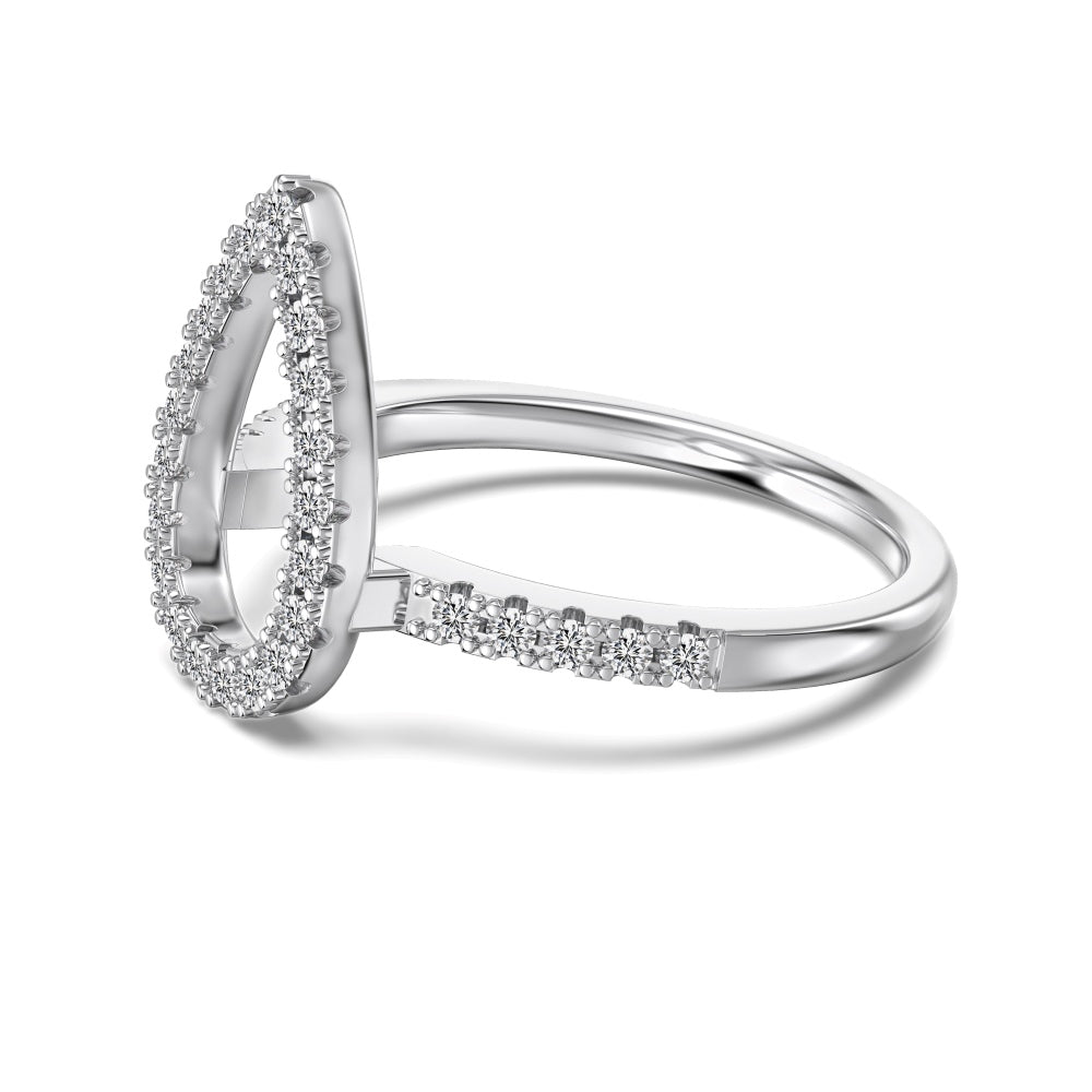 2.0ct Sterling Silver Pear Cut - Velora Ring