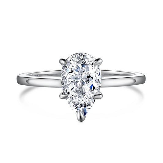 1.5ct Silver Pear Cut - Kaia Ring