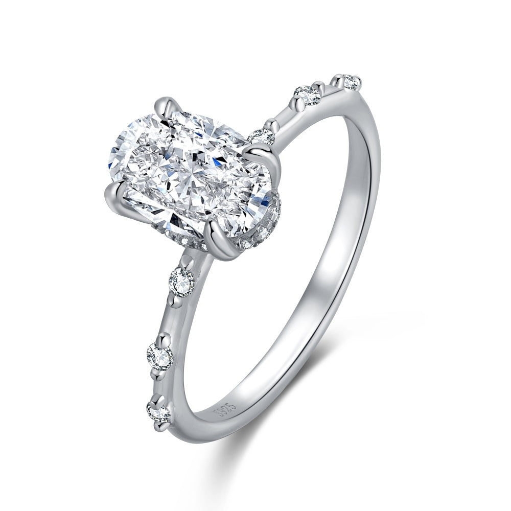 1.5ct Sterling Silver Radiant Cut - Talia Ring