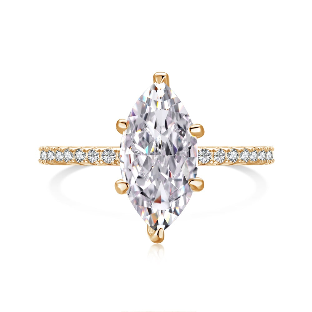 1.5ct Sterling Silver Marquise Cut - Gold