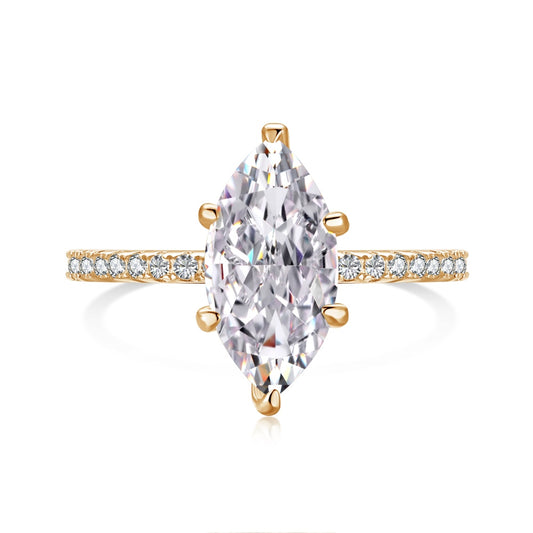 1.5ct Sterling Silver Marquise Cut - Gold