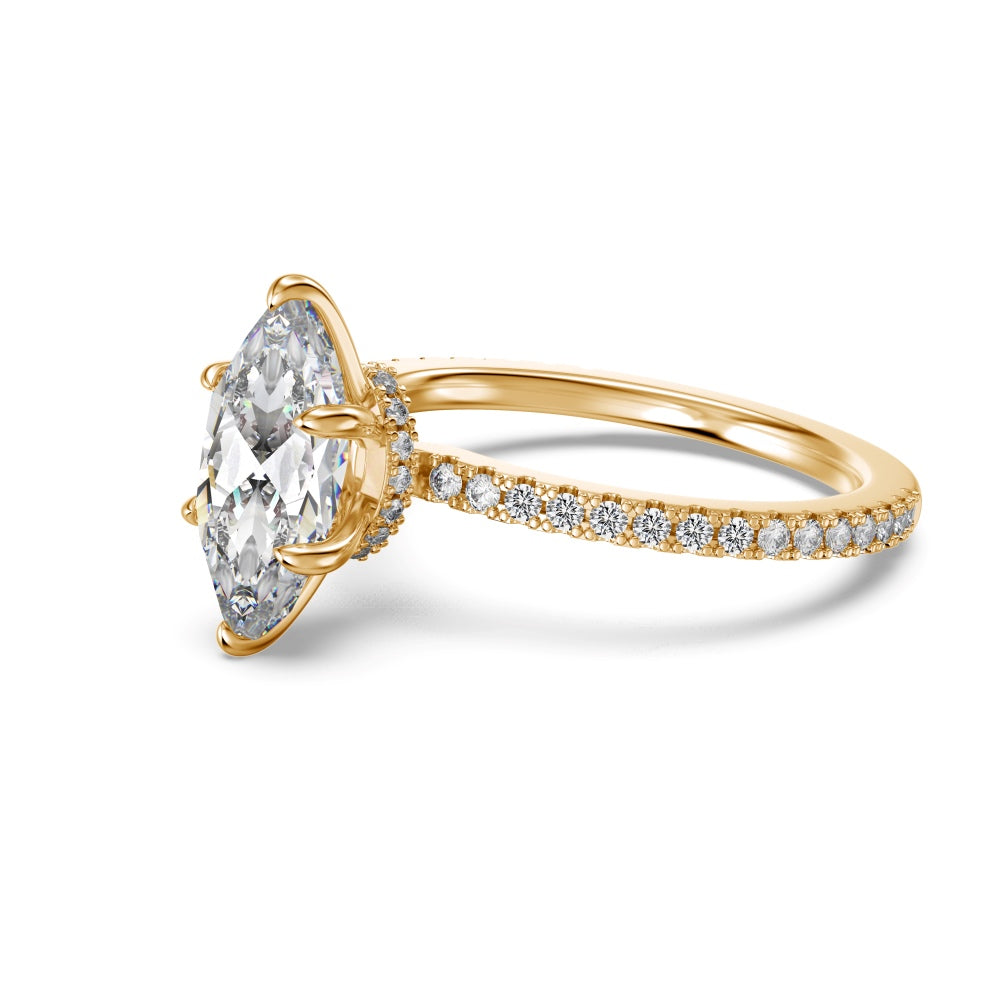 1.5ct Sterling Silver Marquise Cut - Gold