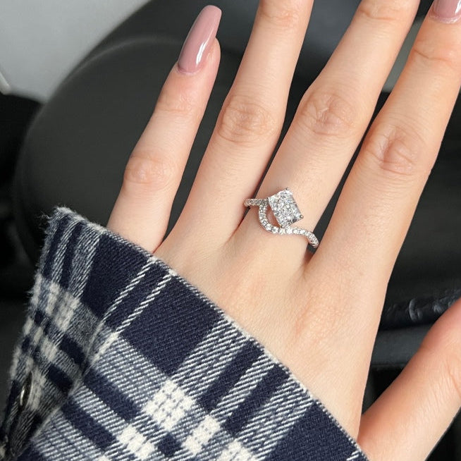 2ct Sterling Silver Radiant Cut - Rosa Ring